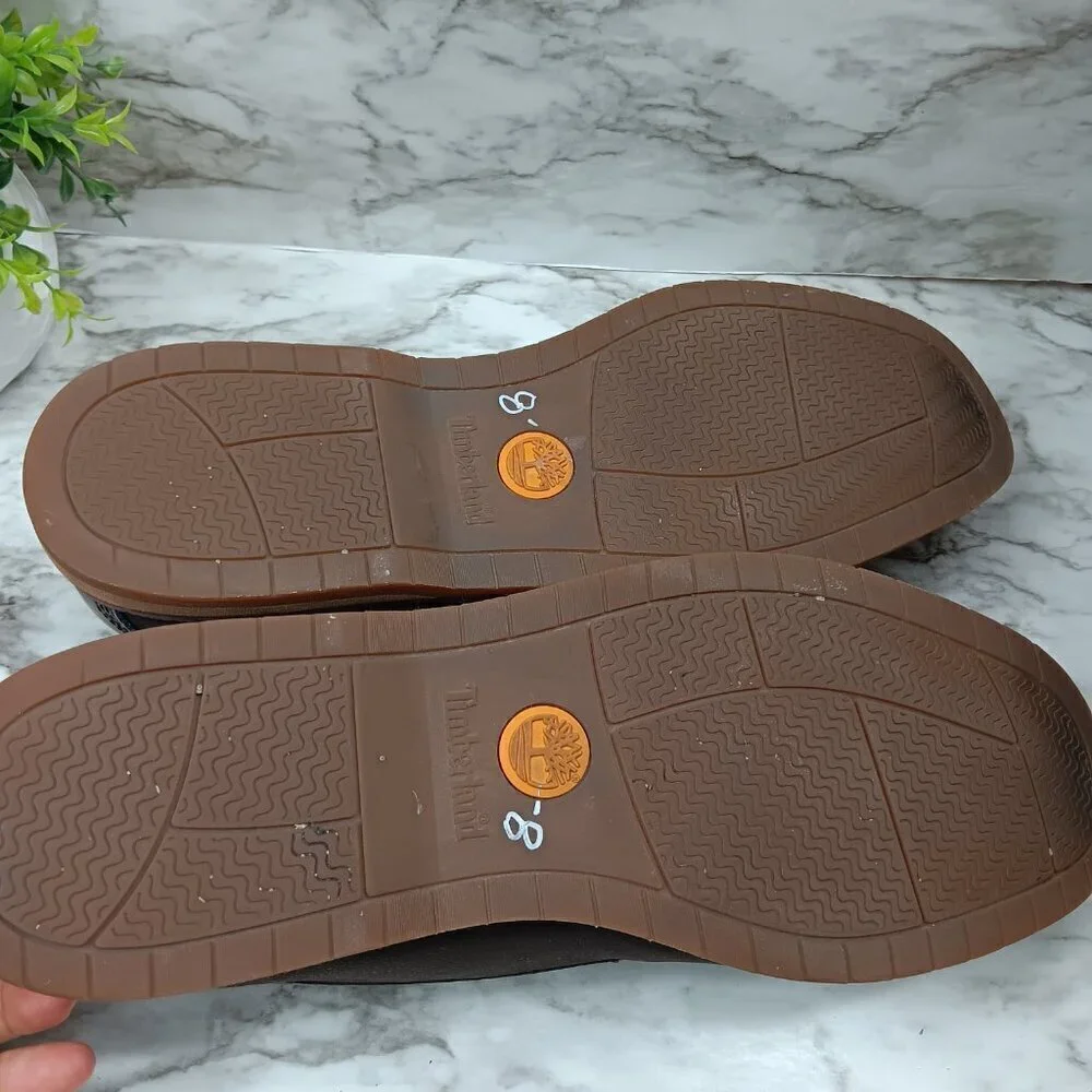 Timberland Men's Brown Leather Ortholite Slip On Loafers Size 13